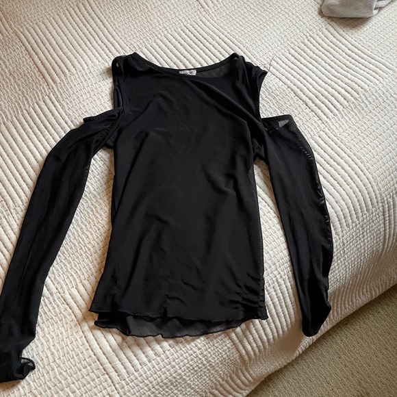 Garage Black Cold Shoulder Blouse - Picture 1 of 1